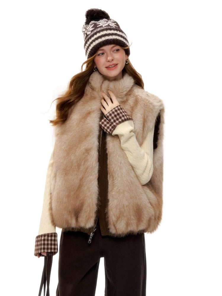 Reversible Eco Fur Wool Vest