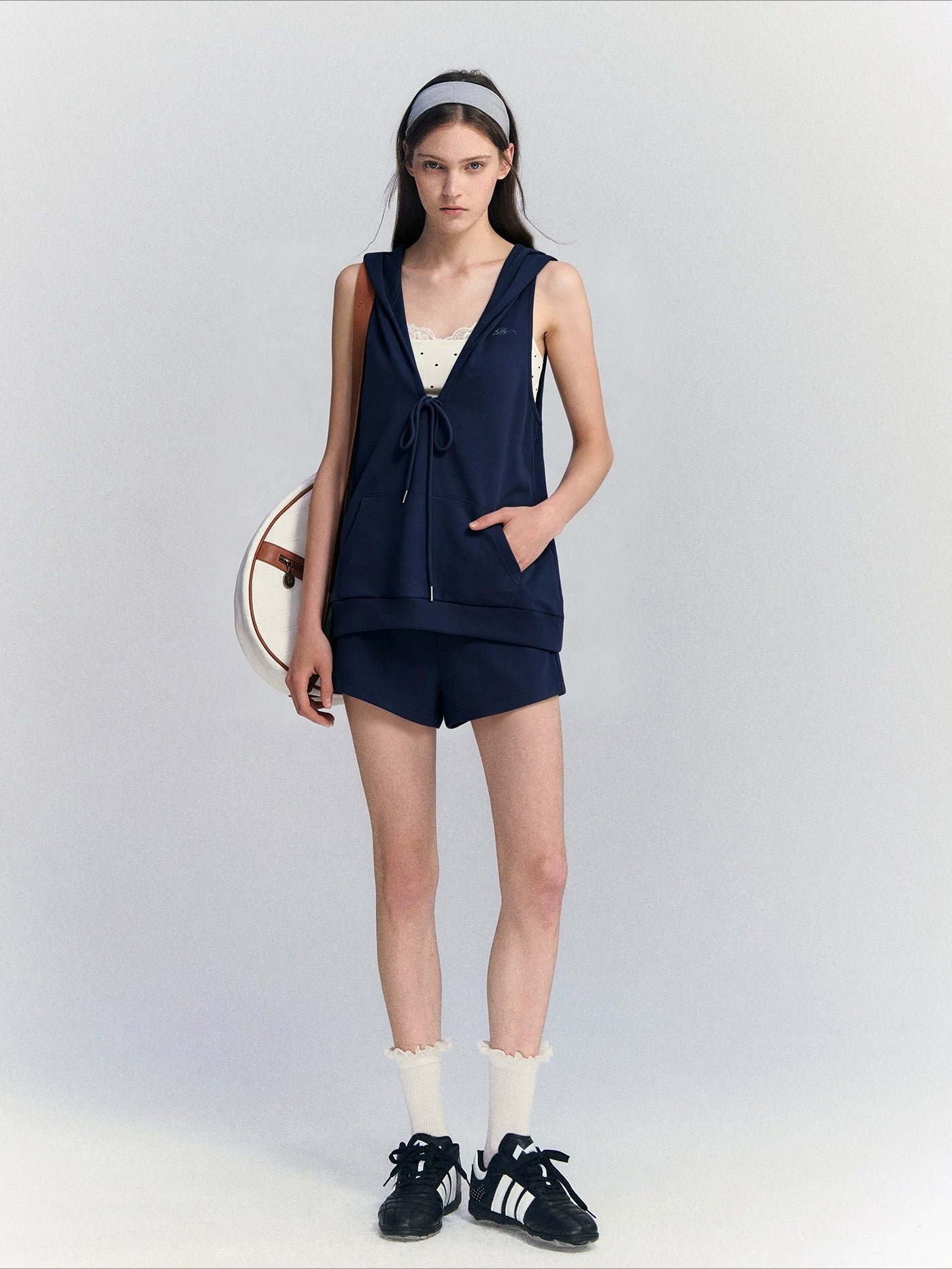 Hooded Vest Shorts Set