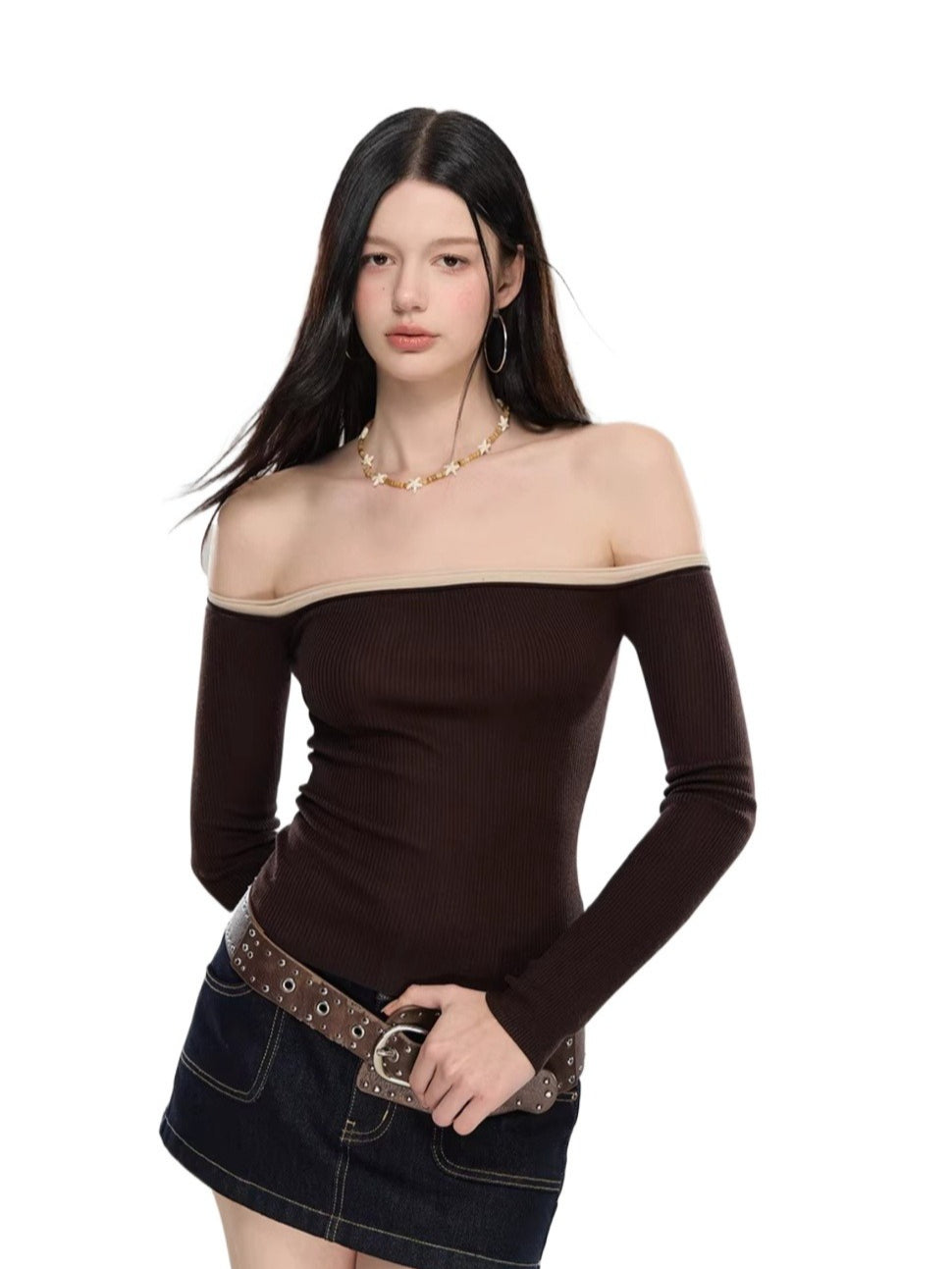 Off-Shoulder Knit Top