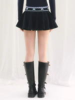Star Waist Pleated Mini Skirt