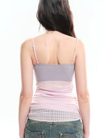 Purple Plaid Knit Camisole