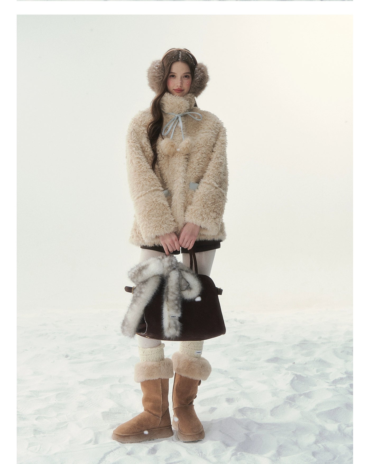 Pink &amp; Blue Reversible Faux Shearling Coat