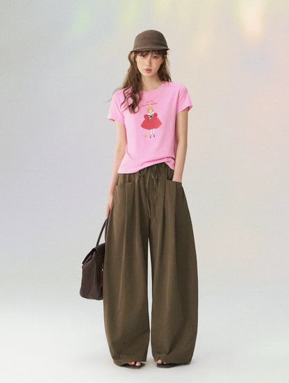 Dual Waistband Curved Casual Pants