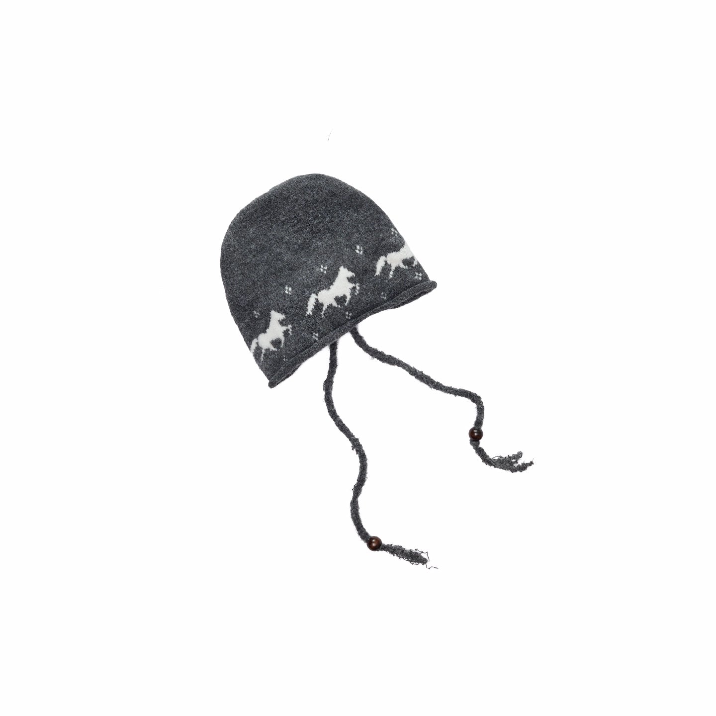 Fair Isle Pony Jacquard Knit Beanie