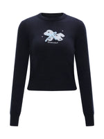 Navy Blue Butterfly Knit Top