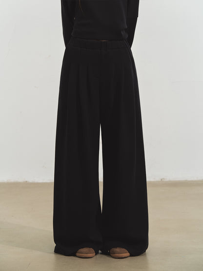 Off-Shoulder Irregular Blouse &amp; Pleated Pants Set