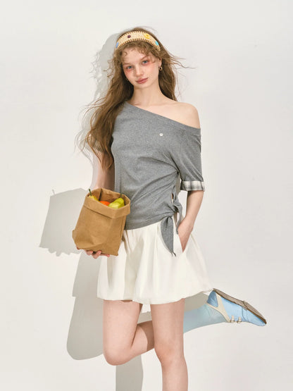 Tie-bow Short-sleeve T-shirt