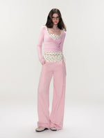Pink Contrast Polka Pants