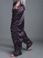 Dark Purple Satin Parachute Pants