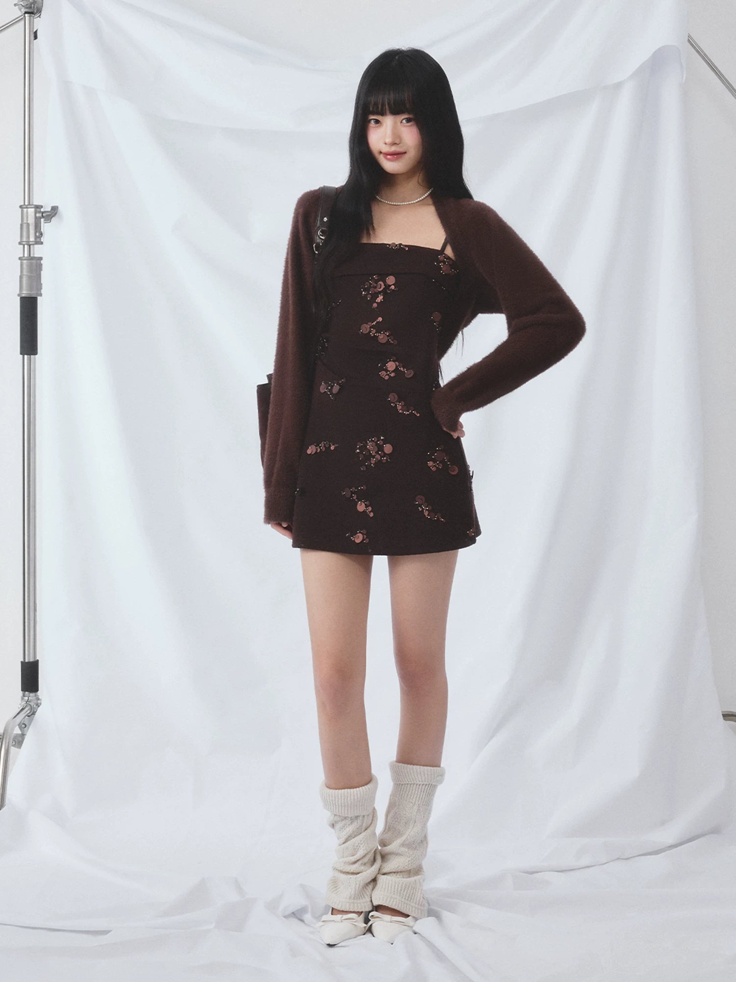 Vintage Sequin Cami Dress Set