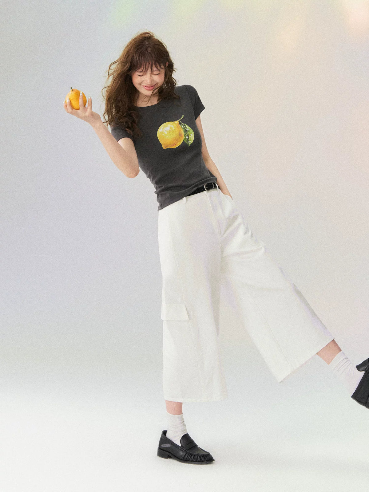 Workwear Casual Cropped Denim Pants