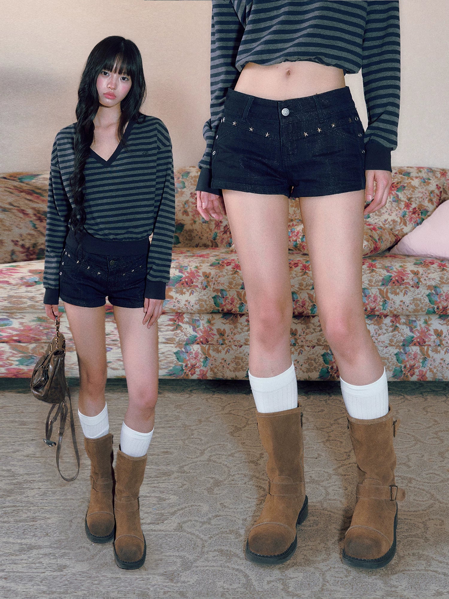 Star Stud Low-Rise Shorts