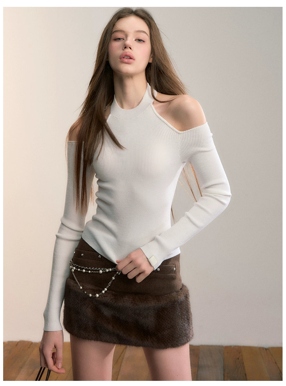 Rib Knit Off-Shoulder Two-Way Top