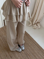 Layered Ruffle Wide-Leg Pants