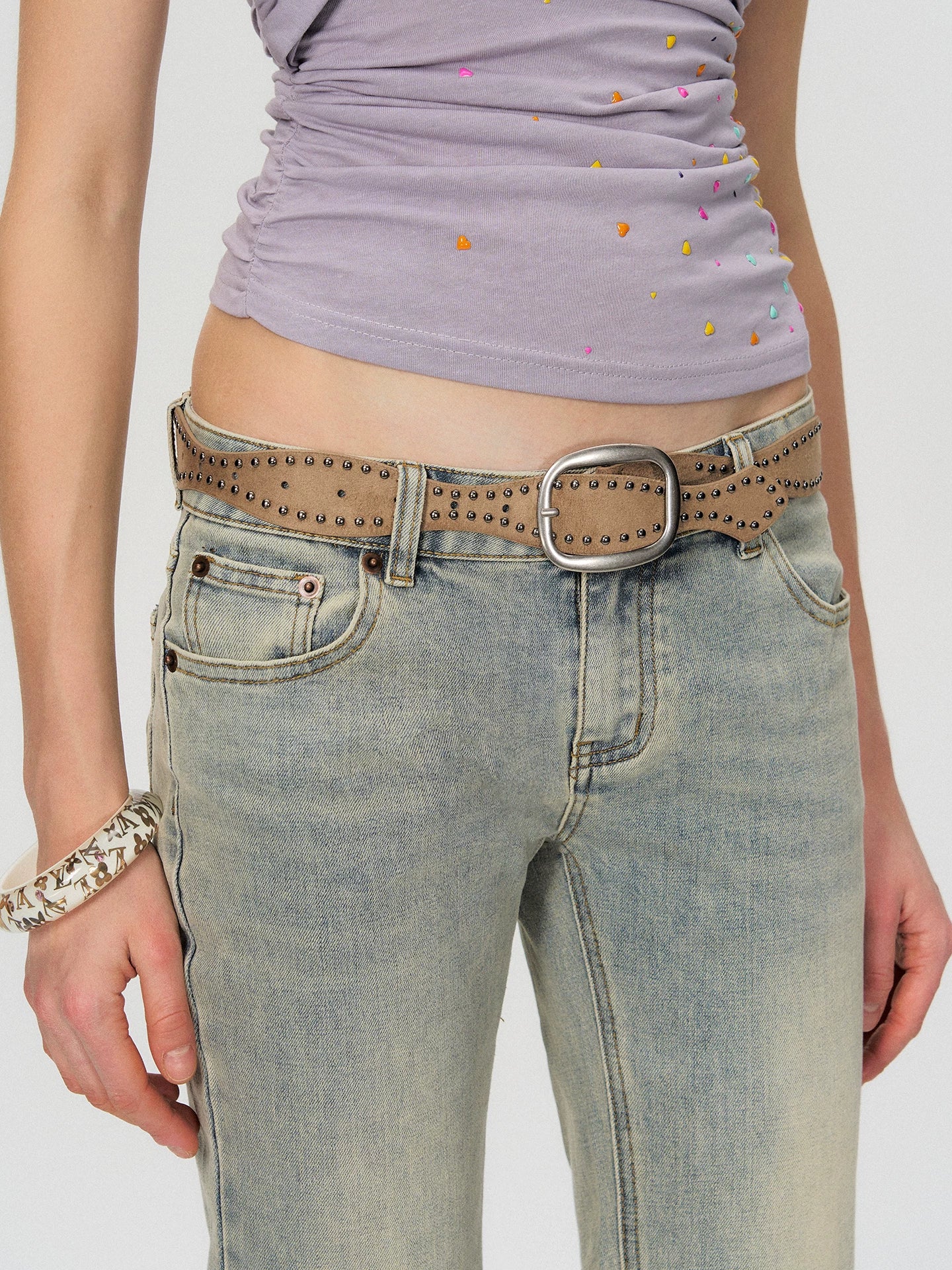 Blue Washed Flare Jeans