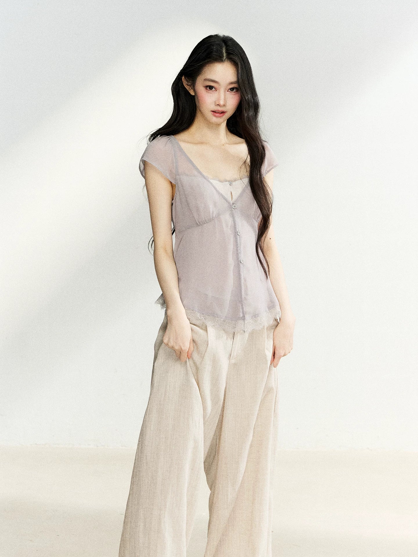 Lace Layered V-Neck Top