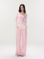 Pink Contrast Polka Pants