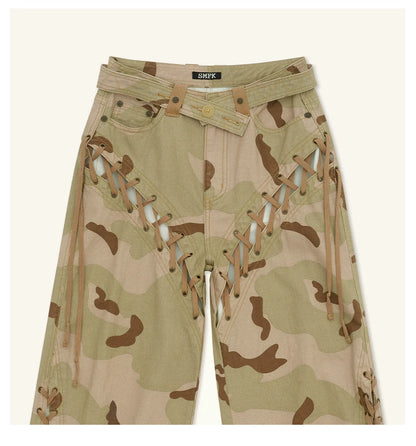 Ancient Myth Ink-splattered Drawstring Work Pants