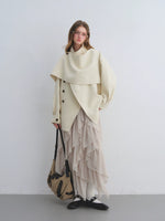 Irregular Ruffle Elastic Waist Chiffon Skirt