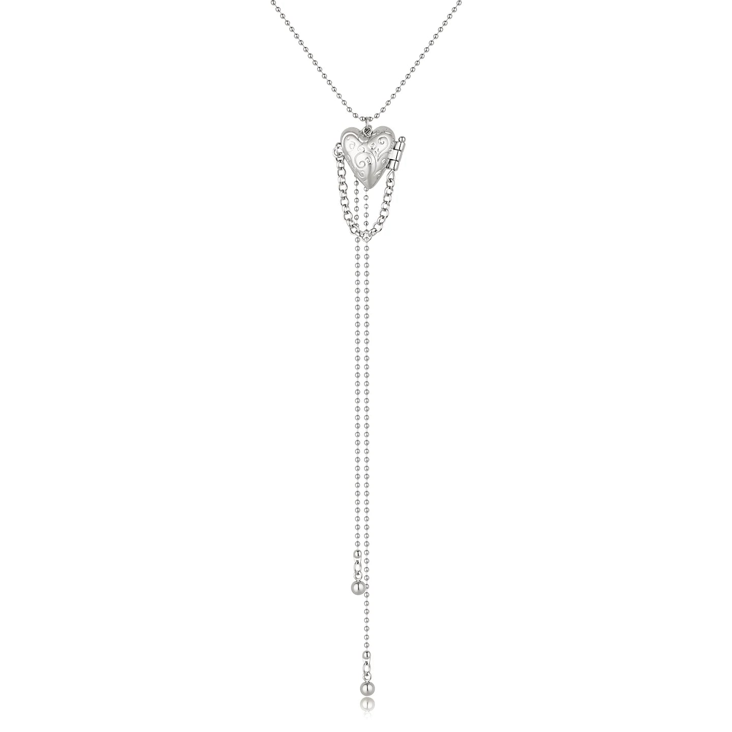 Heart Tassel Y Necklace