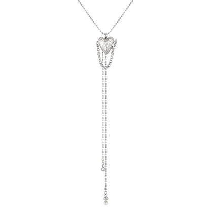 Heart Tassel Y Necklace