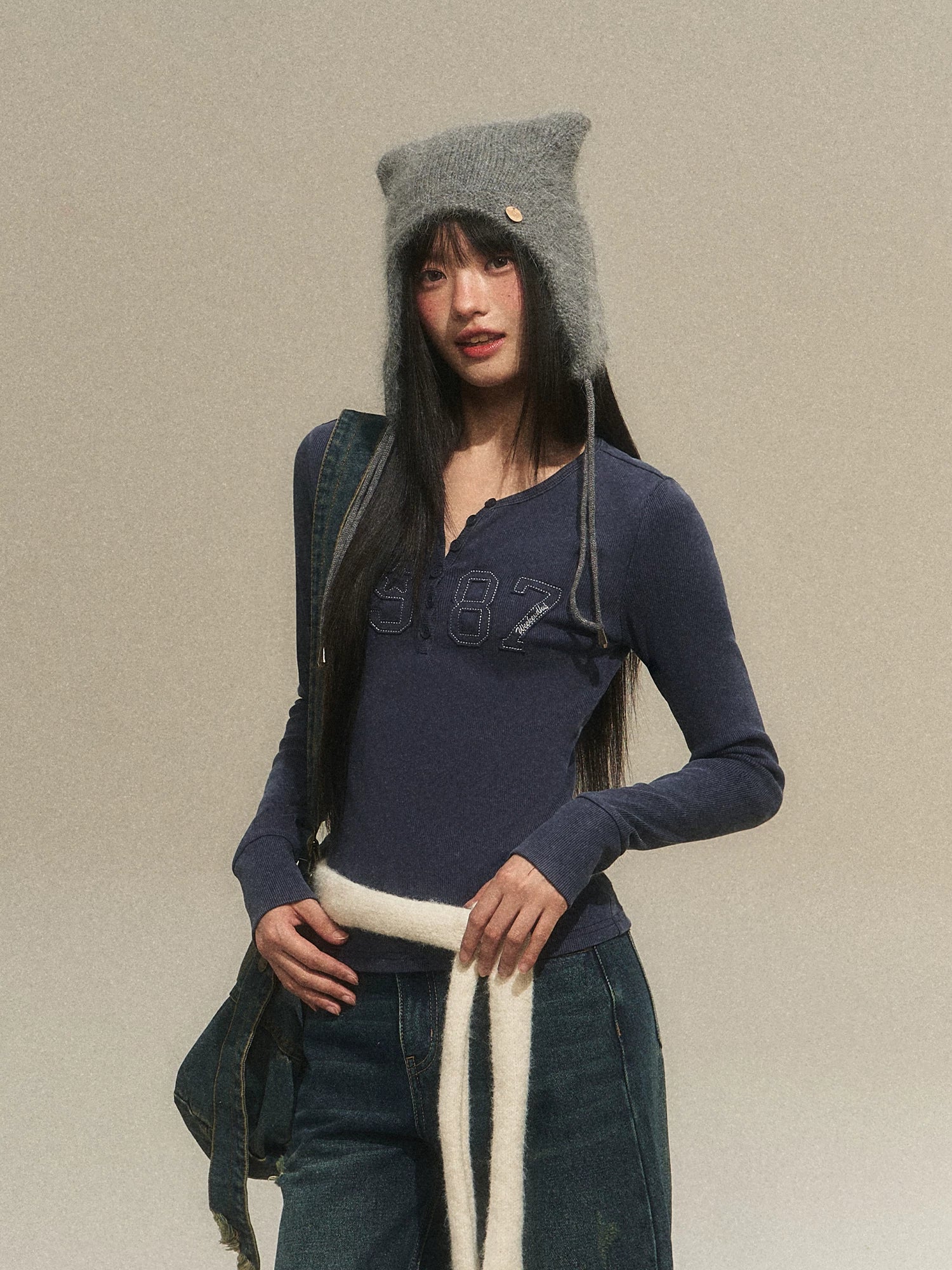 Vintage Henley Longsleeve Tee