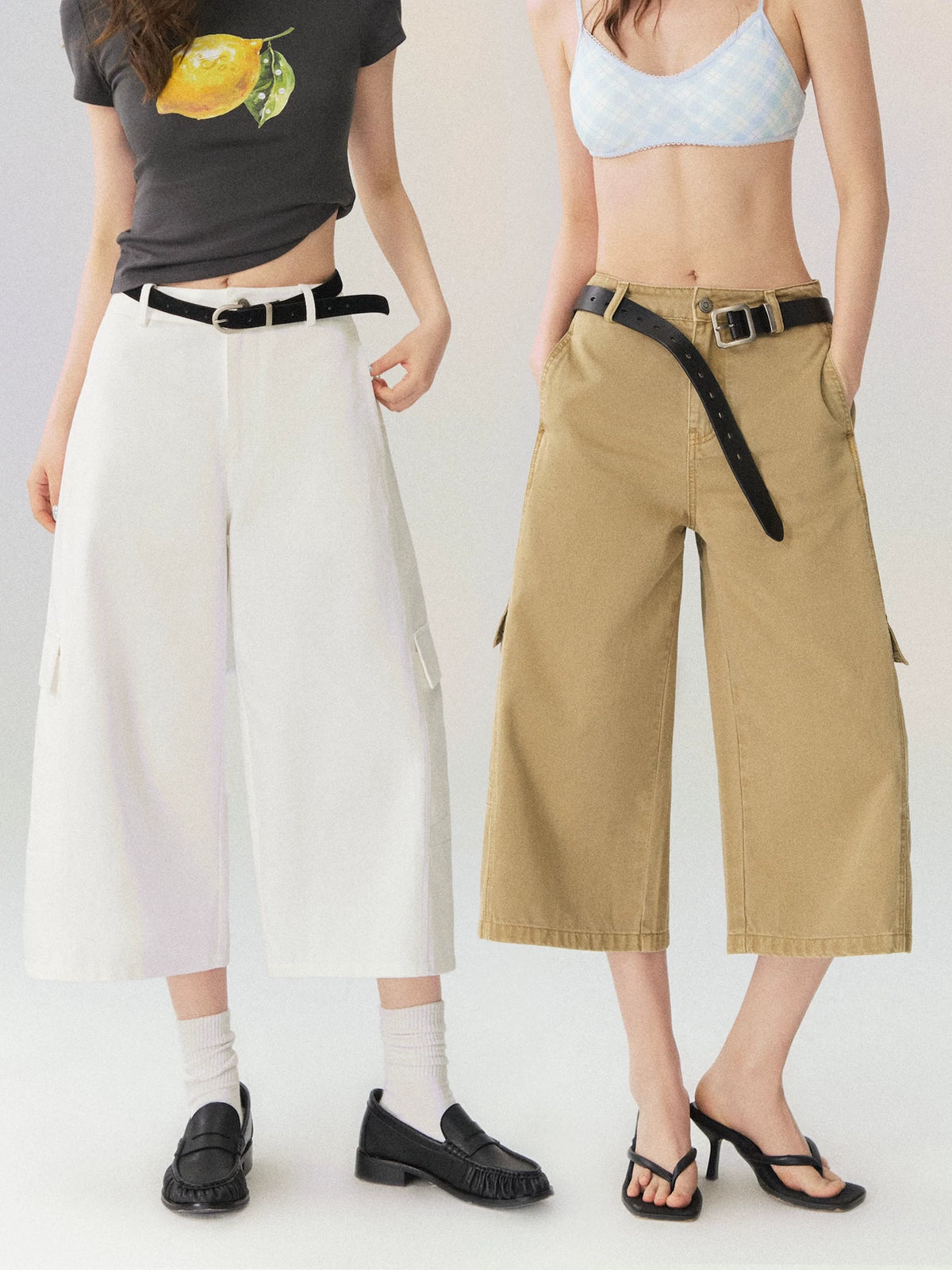 Workwear Casual Cropped Denim Pants