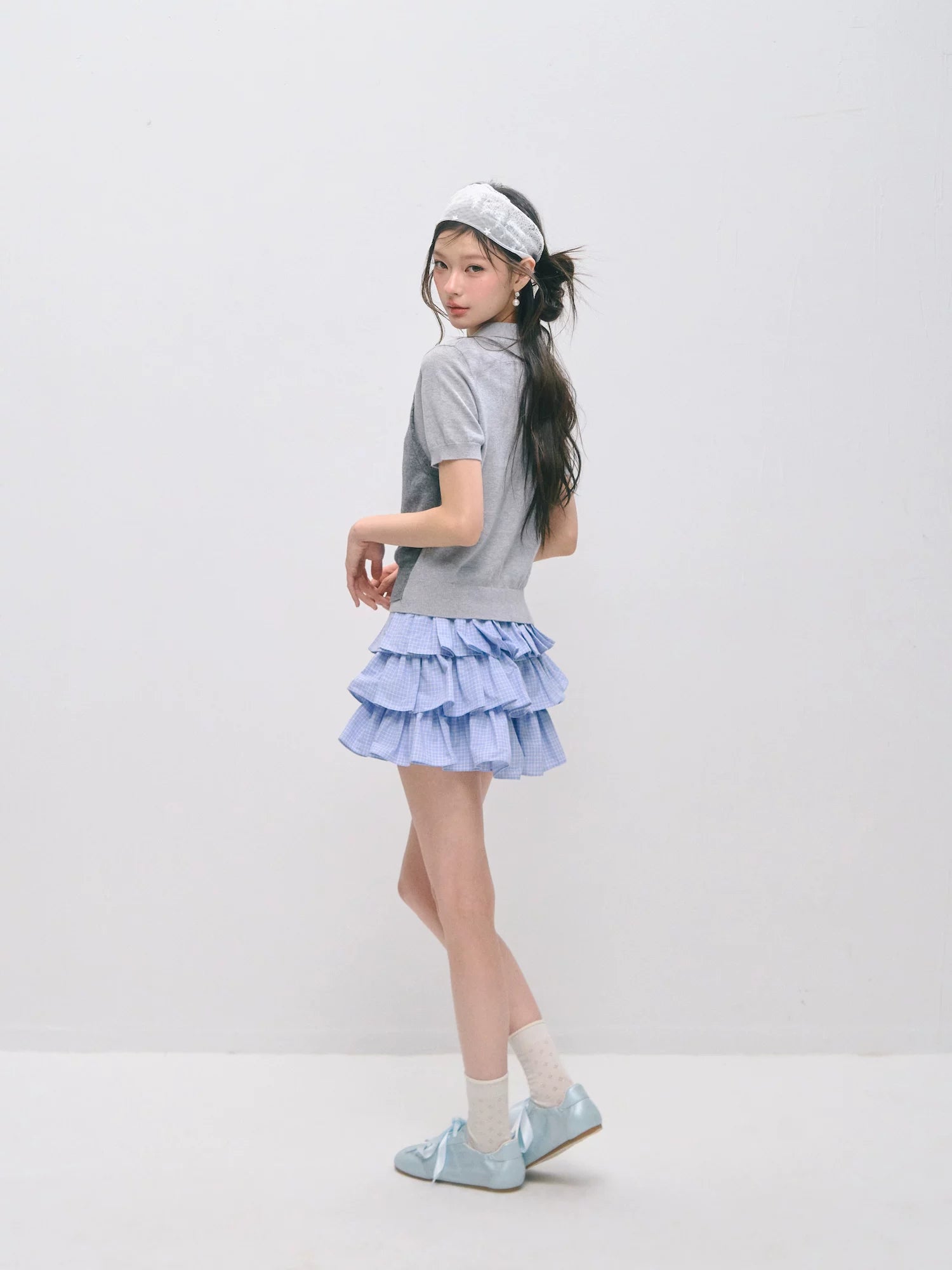 Polo Collar Two‑Layer Ice Silk T-shirt