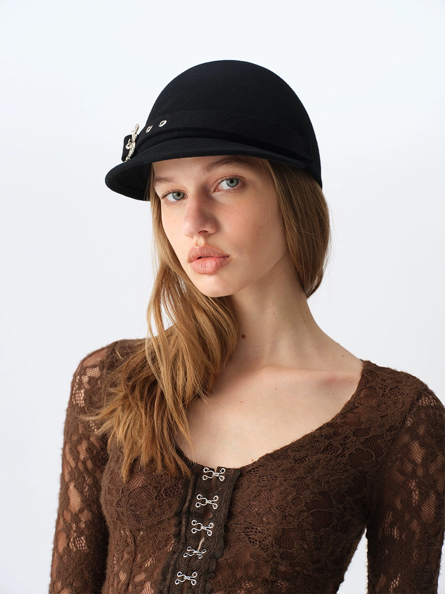 Wool Equestrian Buckle Hat