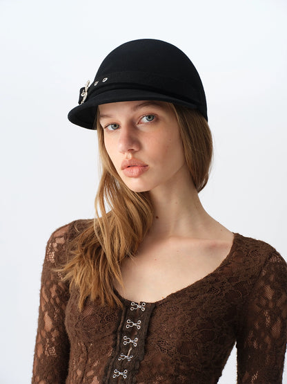 Wool Equestrian Buckle Hat