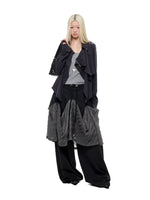 Black & Green Asymmetric Collar Shirt
