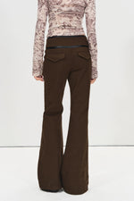 Metal Buckle Flare Cargo Pants