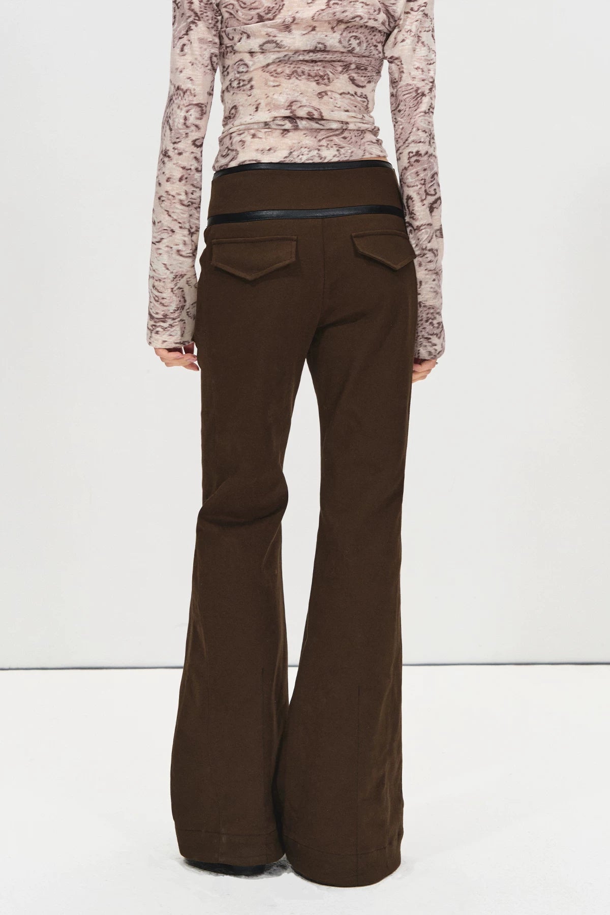 Metal Buckle Flare Cargo Pants