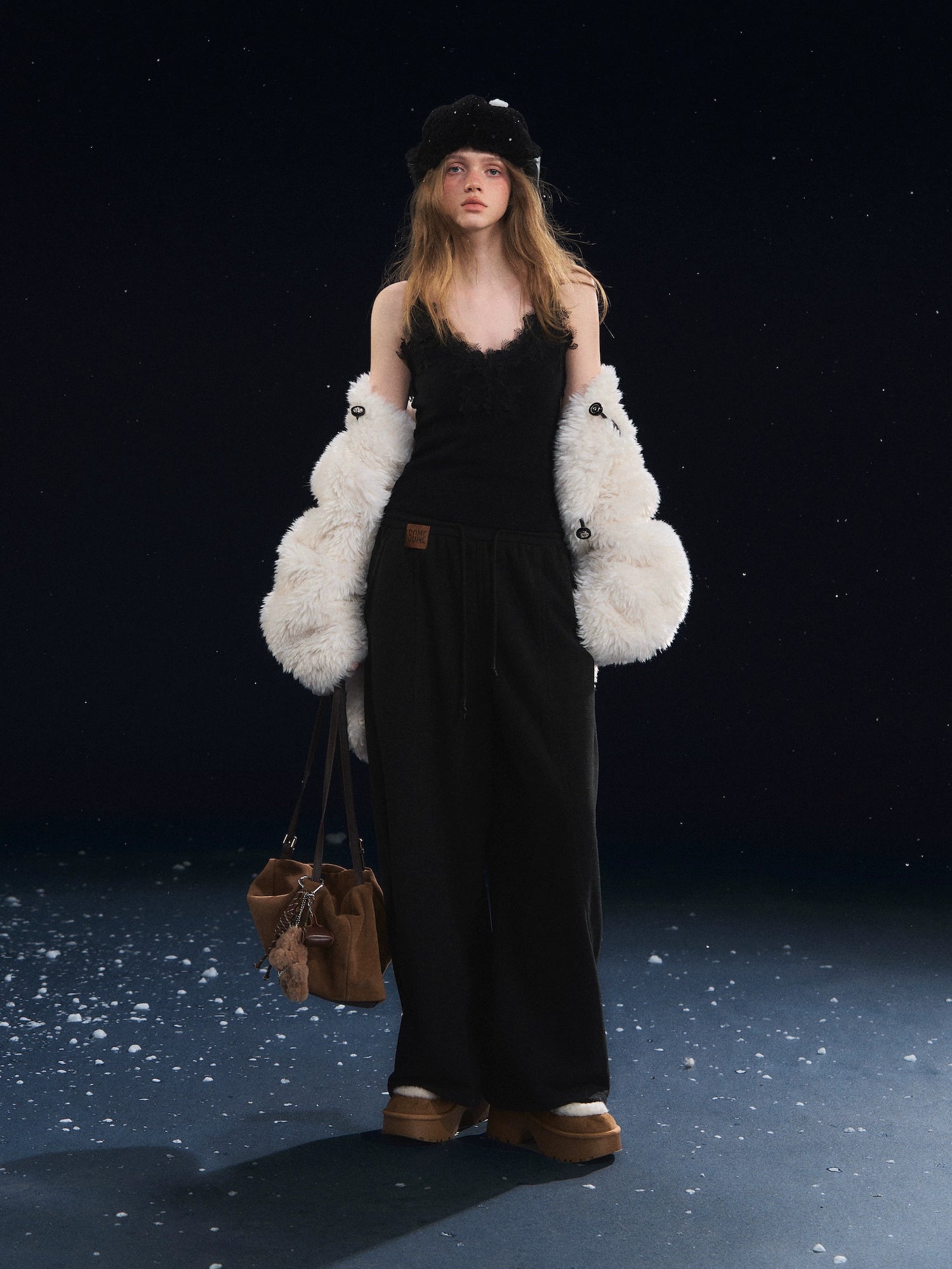 Textured Velvet Lace Cami Vest