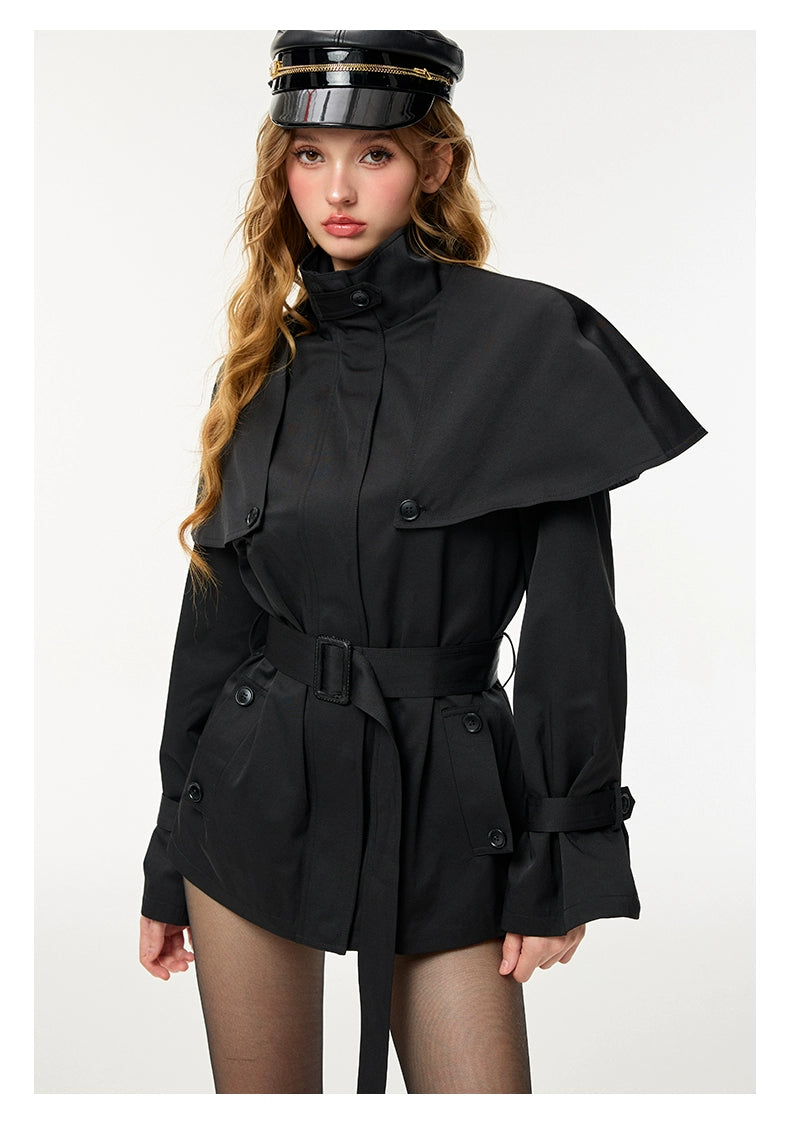 Classic Detachable Cape Trench Coat