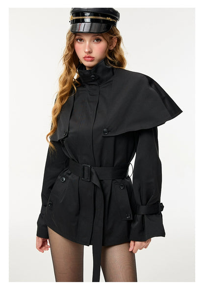 Classic Detachable Cape Trench Coat