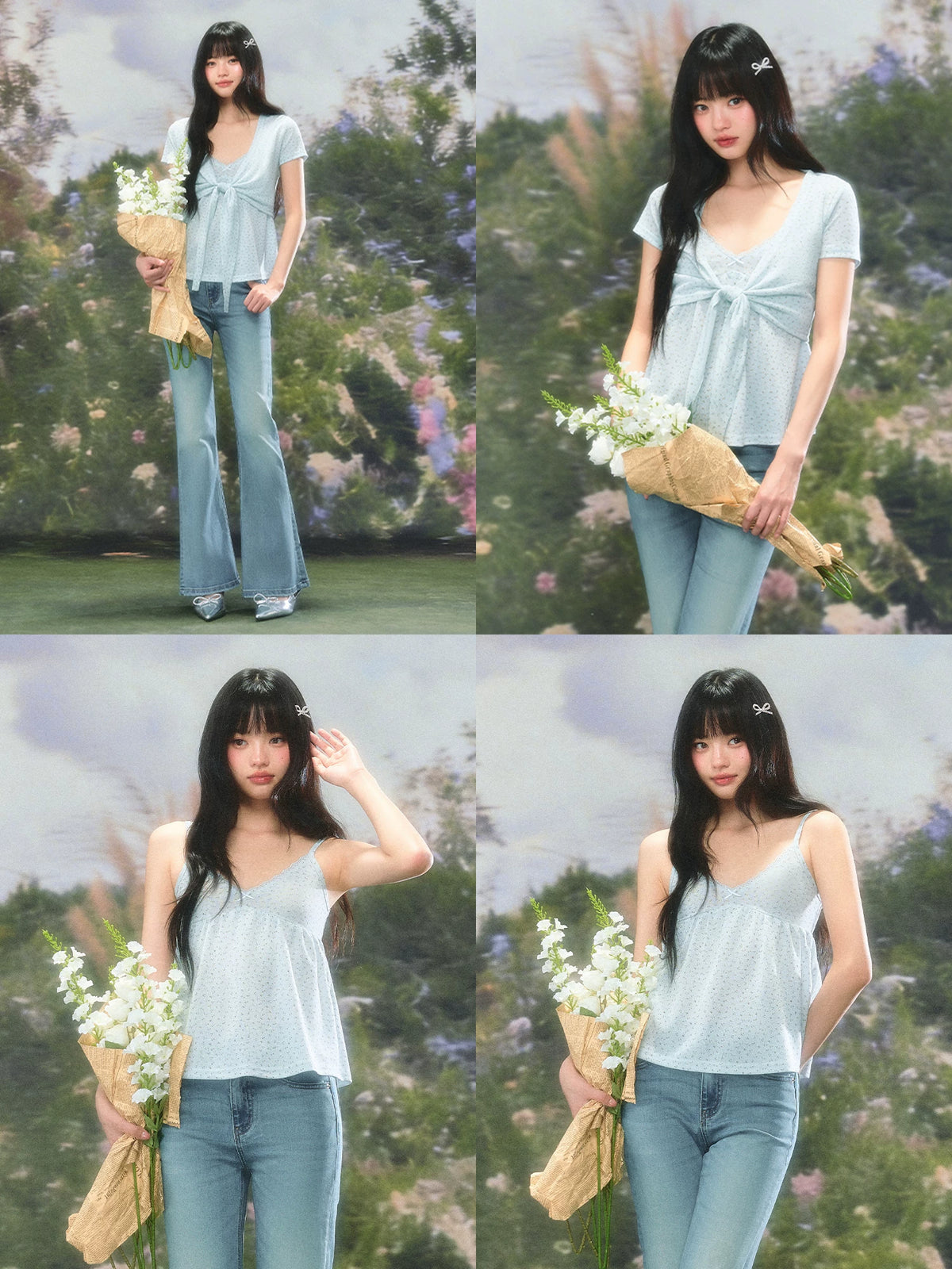 Light Blue Floral Twinset