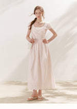 Lace V-Neck Midii Dress