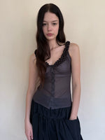 Acetate Lace Trim Cardigan Camisole