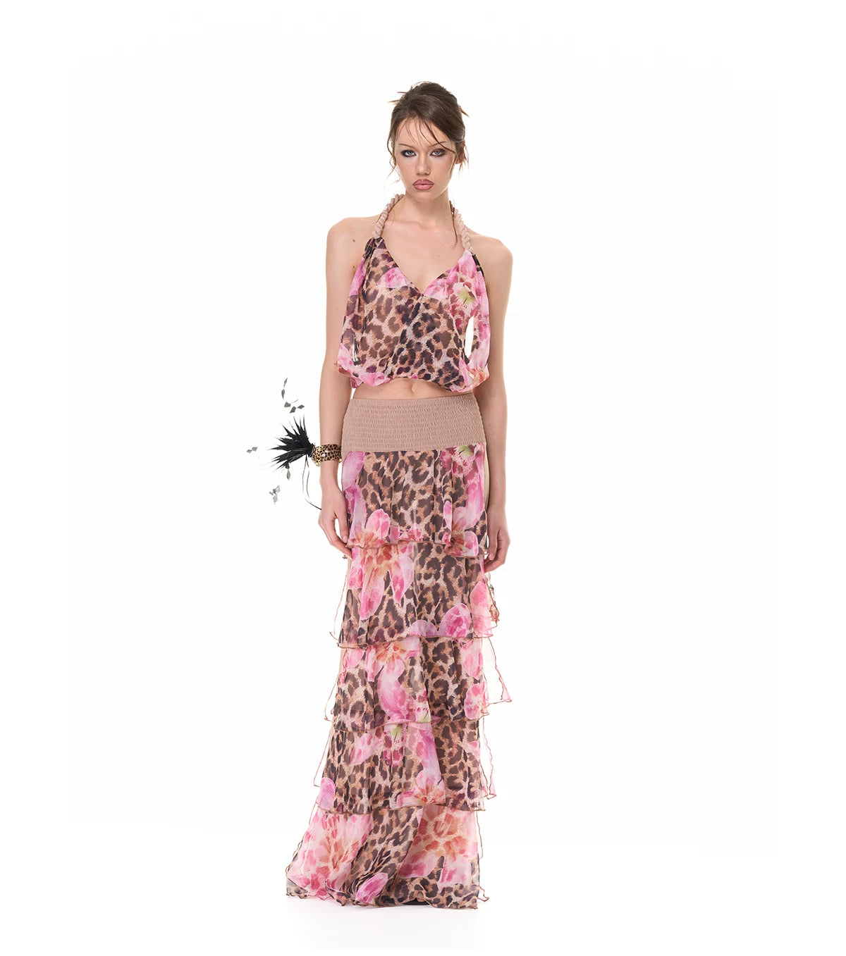 Floral Halter Skirt Set