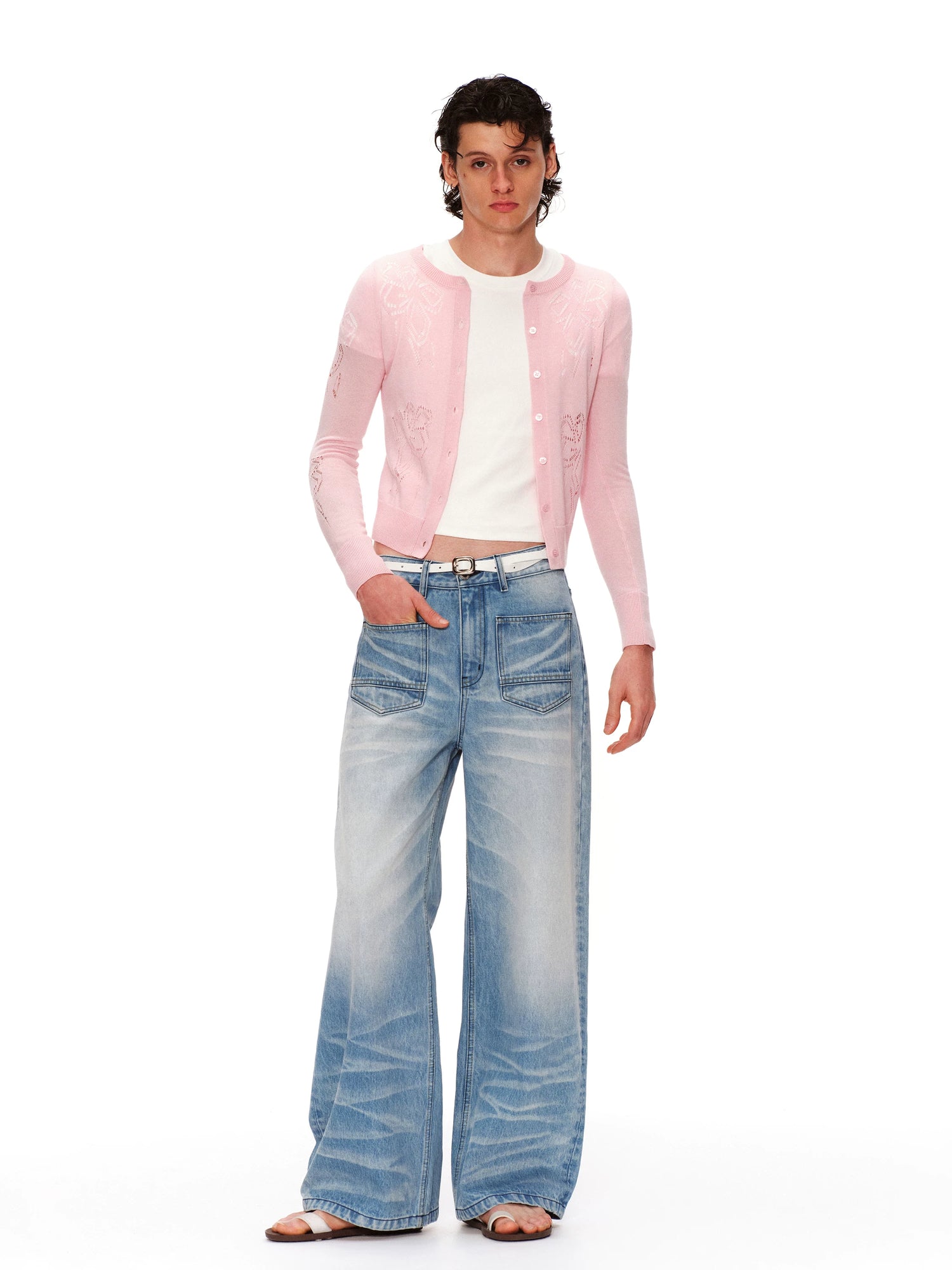 Washed Cat Whisker Jeans