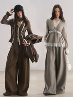 Pleated Wide-Leg Trousers