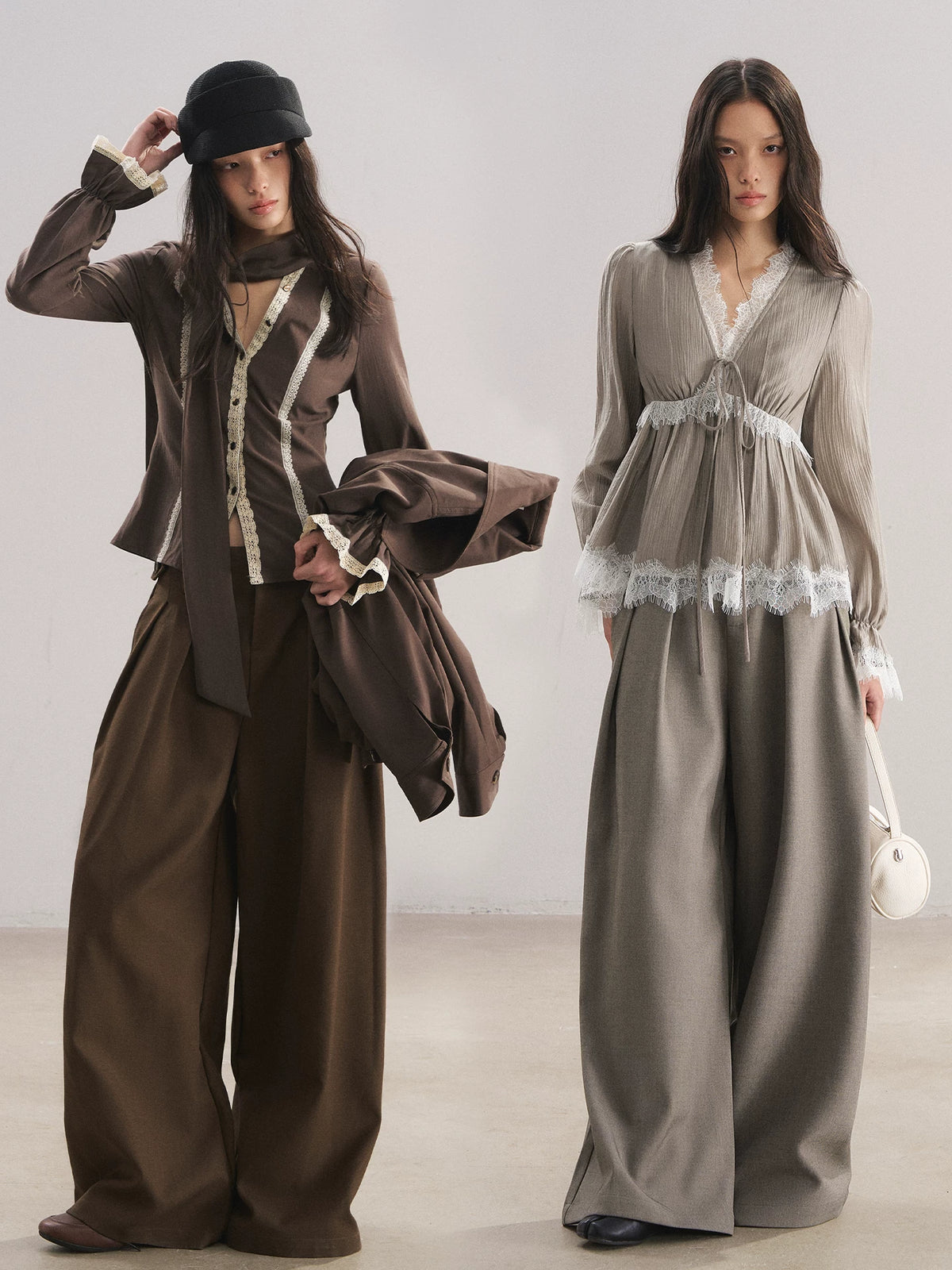 Pleated Wide-Leg Trousers
