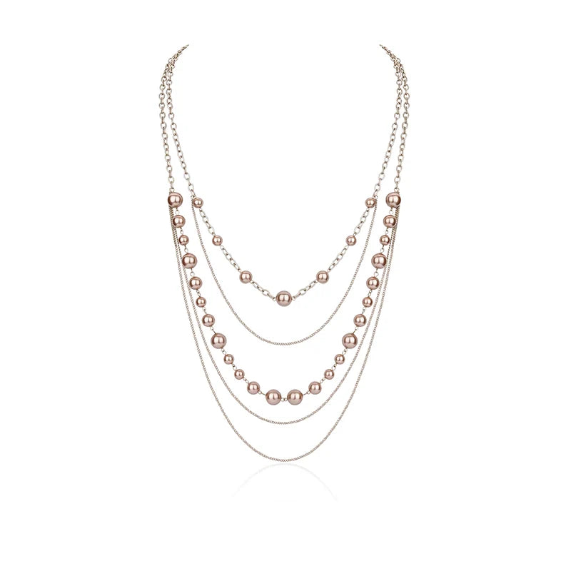 Retro Gold Long Pearl Sweater Chain