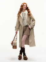 Khaki Hooded Trench Coat