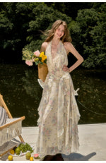 Floral Halter Maxi Dress