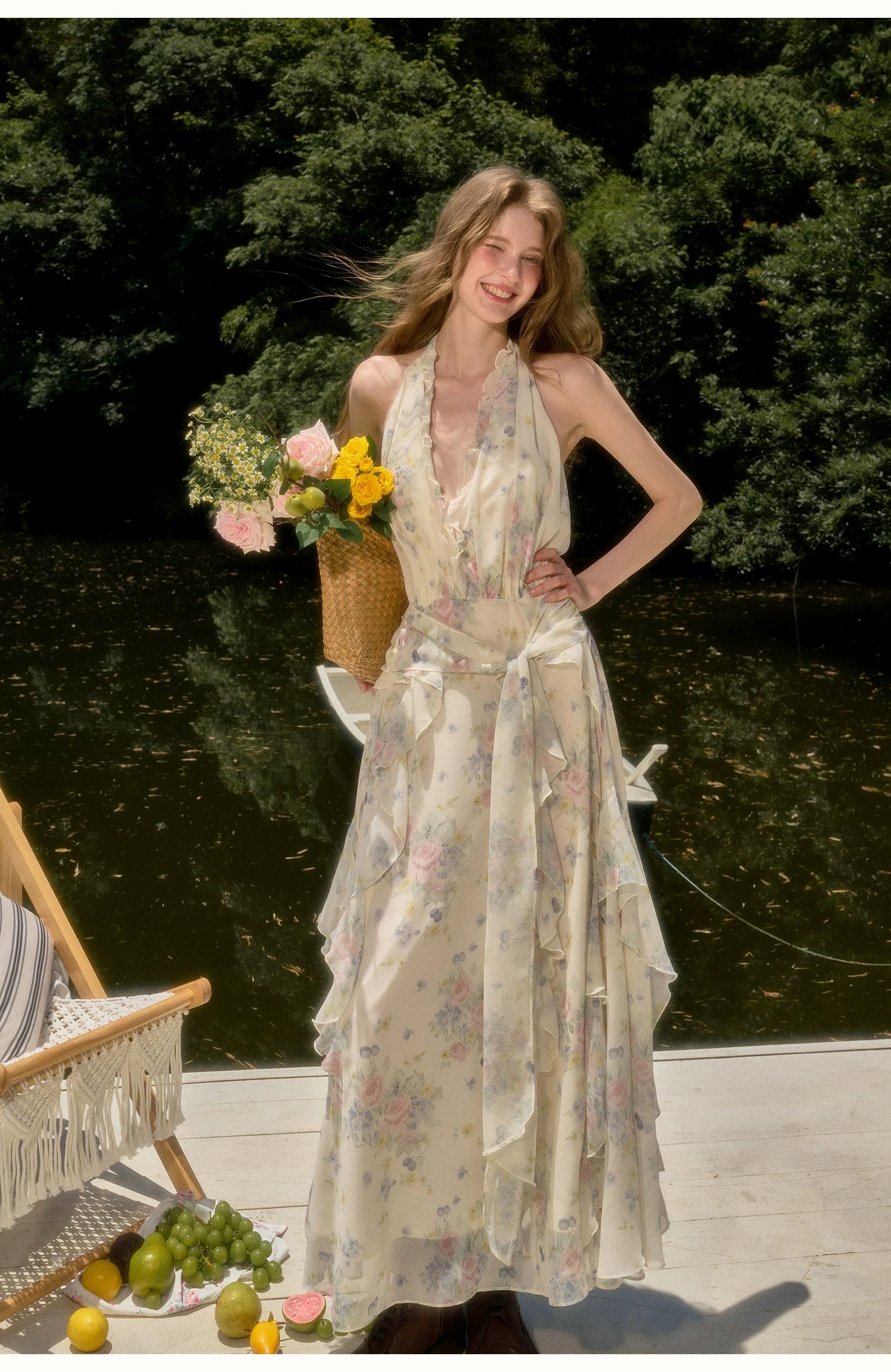 Floral Halter Maxi Dress