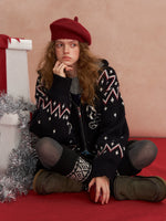 Fair Isle Horse Hooded Cardigan