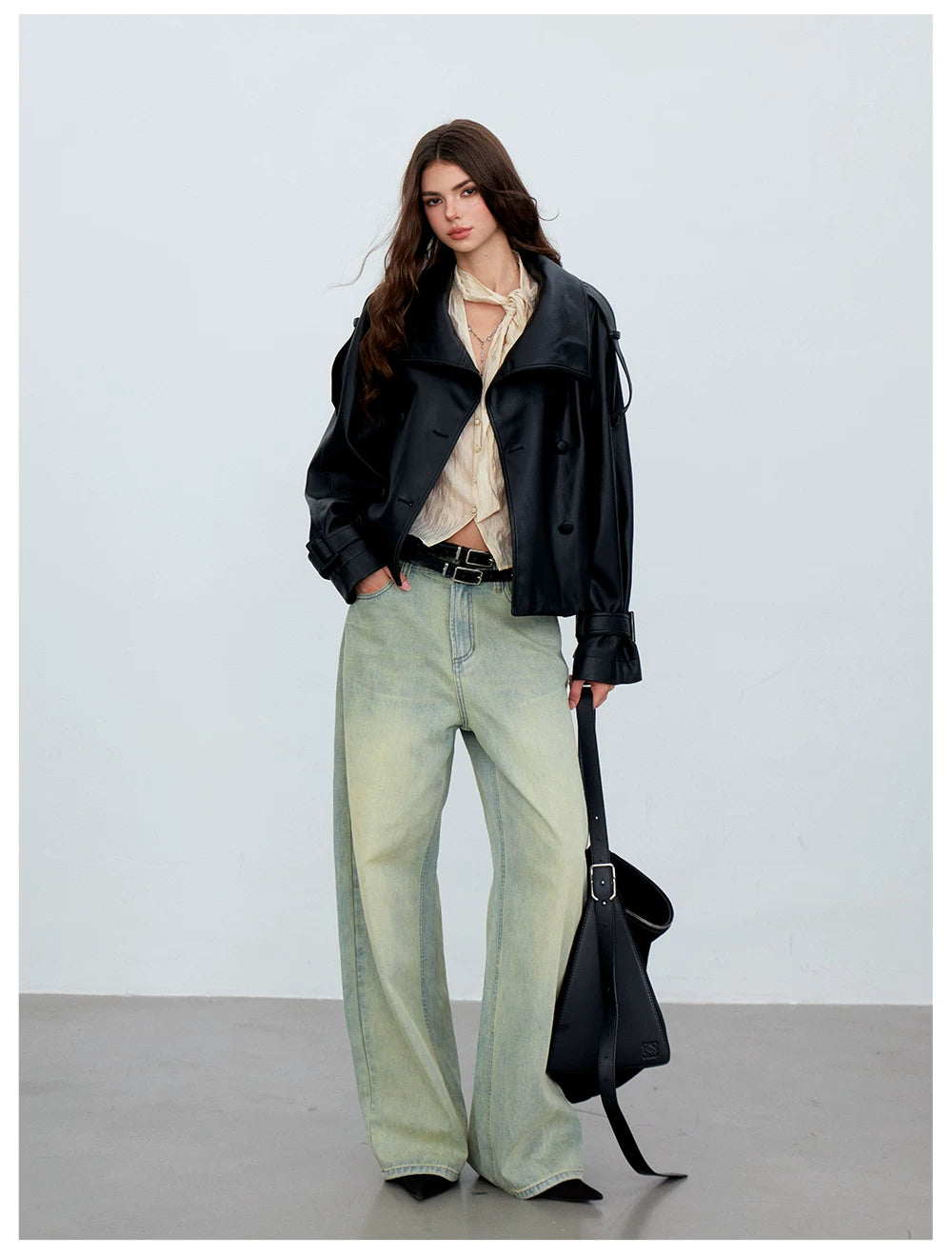 Ribbon Tie V-Neck Blouse