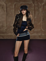 Faux-Layer Knit Shorts Set